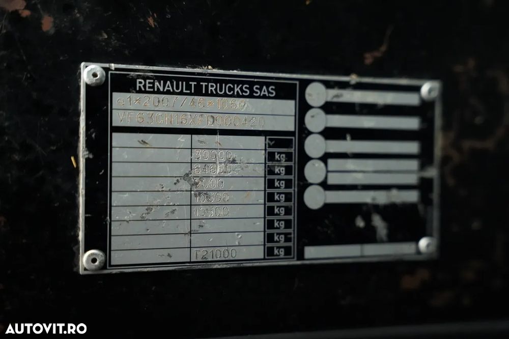Renault C 430 / 6x4 / BASCULĂ CU 2 LATE / CUPLĂ HIDRAULICĂ + FASSI F155.A0.22 HDS / RADIOCOMANDĂ / ROTATOARE / CUPĂ / EURO 6 / - 38