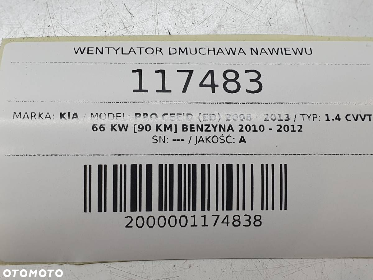 WENTYLATOR DMUCHAWA NAWIEWU KIA PRO CEED I EUROPA - 6