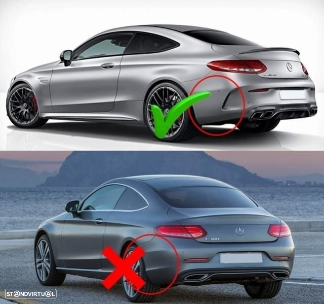 Difusor com Ponteiras Mercedes C C205 A205 (2014 a 2018) Look C63 - 6