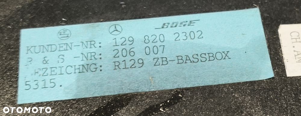 MERCEDES SL R129 94r SUBWOOFER BOSE 1298202302 - 2