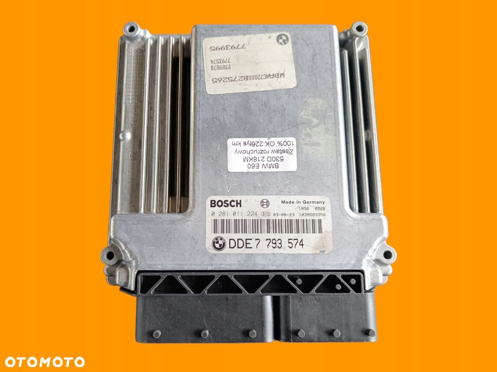 komputer sterownik silnika bmw e60 530d 03-10 0281011224 zestaw startowy - 2