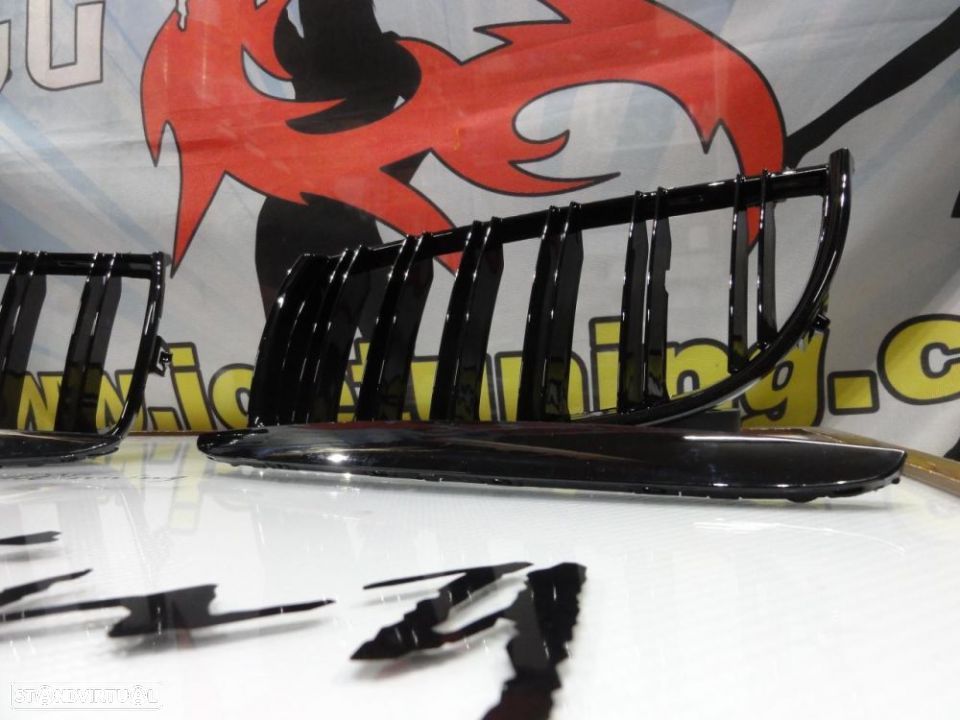 Grelha frontal BMW E90 / E91 05-08 M4 look / dupla lâmina em preto piano brilhante - 10