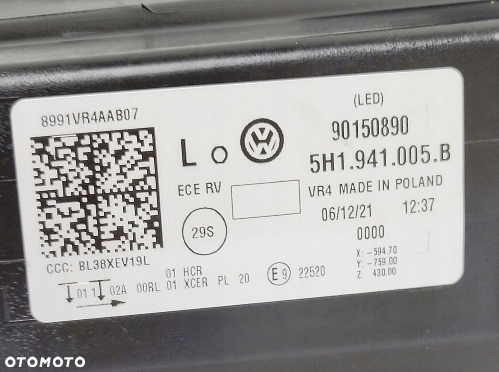 LAMPA LEWA PRZÓD LED VW GOLF VIII 5H1 2019- 5H1941005B - 13