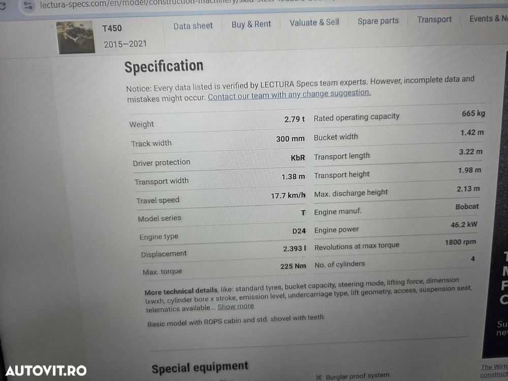 Bobcat PE SENILE, NOU, SUPER PROMOTIE 46900 EUR+Tva, furci, cupa multifuncitonala 4x1, ridica 717kg, masa operationala 3t, motor Bobcat 41kW, cabina inchisa, inst hidr suplimentara, posibilitate leasing 5 ani-PROMOTIE 46900 EUR+Tva - 35