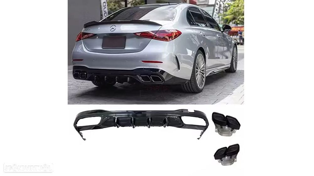 Difusor  com Ponteiras Mercedes C W206 (2021 a 2022) LOOK C63 - 6