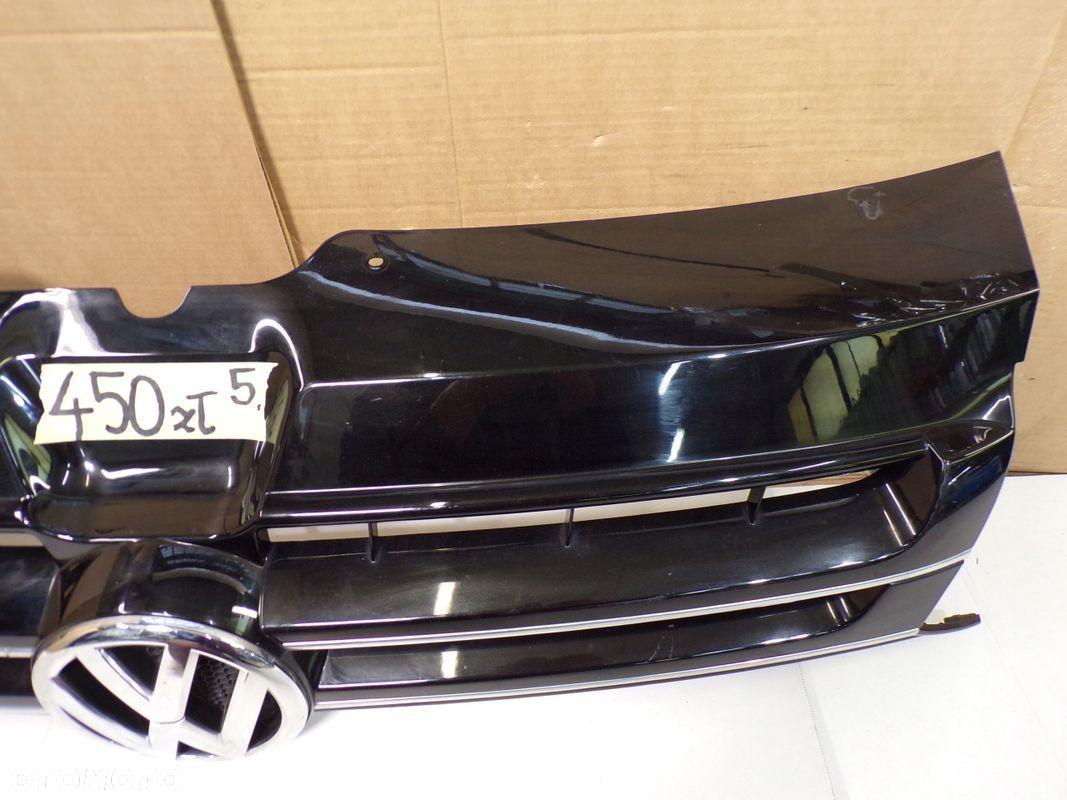 VW T5 LIFT 10- ATRAPA GRILL ORYGINALNA CARAVELLE MULTIVAN CZARNA CHROMY - 4