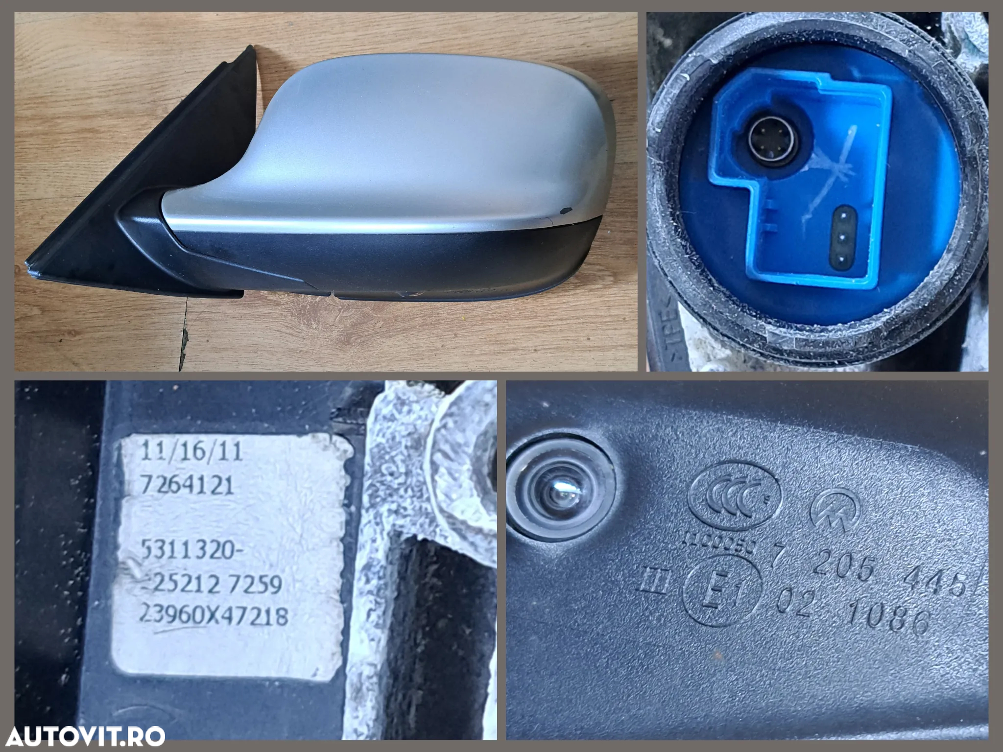 Oglinda exterioara stanga dreapta completa originala BMW X3 F25 cu rabatare electrica electrocrom camera 360 gri cu negru mat - 4