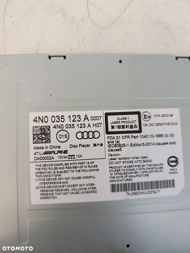 Czytnik multimedia odtwarzacz cd dvd disc drive Audi Q8 e-tron etron lift - 5