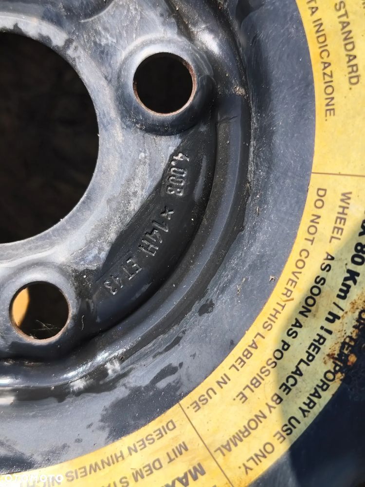 KOŁO DOJAZDOWE ZAPASOWE 125/80B14 4X98 14 CALI DO FIAT 500 PUNTO - 2