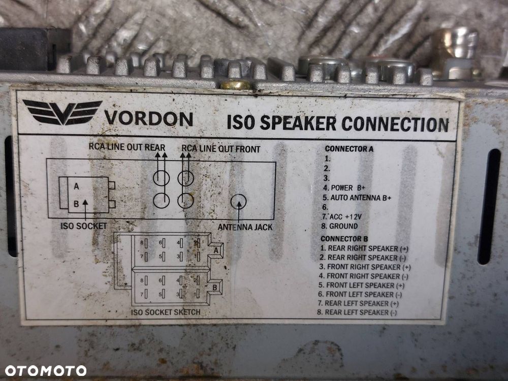 RADIO ODTWARZACZ SAMOCHODOWY 1 DIN VORDON AUX USB BT - 4