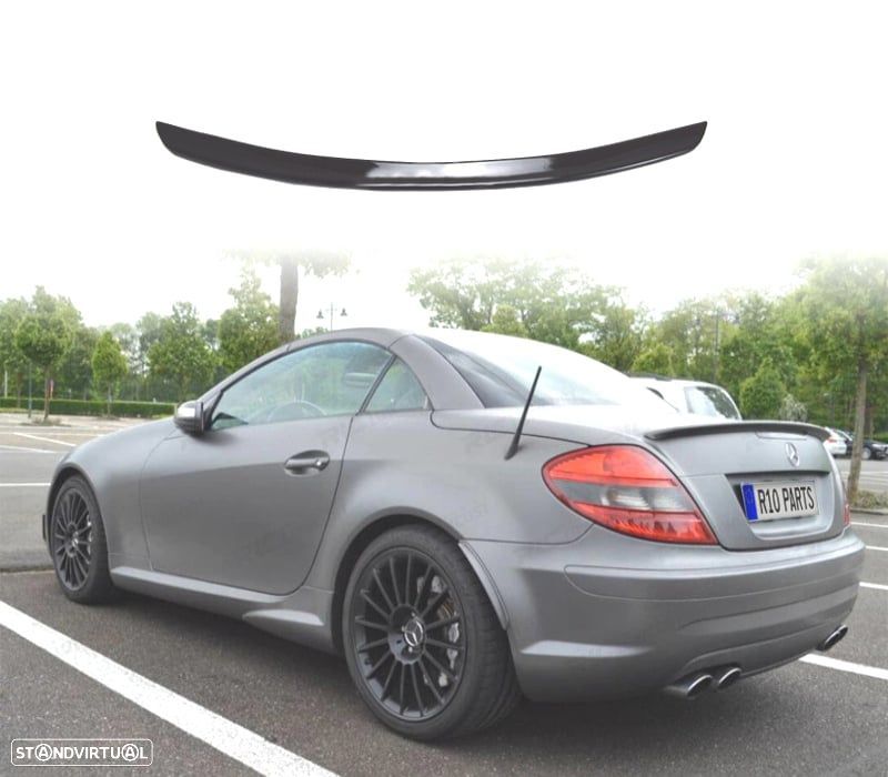 AILERON LIP SPOILER TRASEIRO MERCEDES SLK R171 04-11 LOOK AMG PRETO BRILHANTE - 1