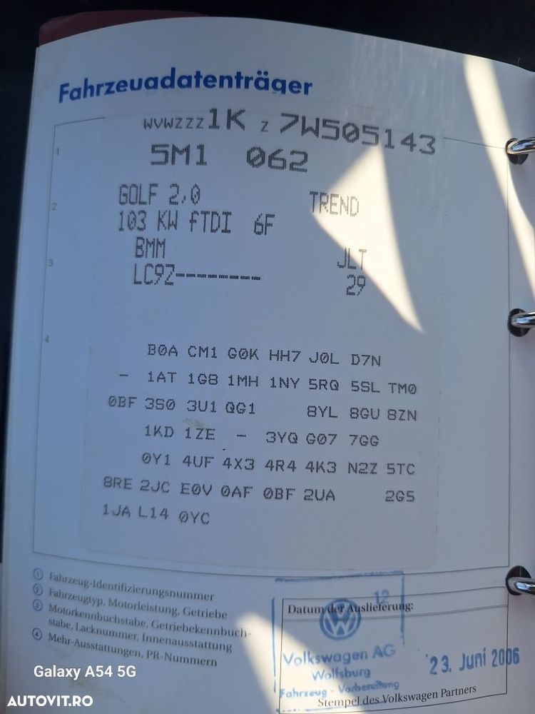 Dezmembrez VW Golf 5Plus 2.0 tdi BMM cod culoare LC9Z - 8