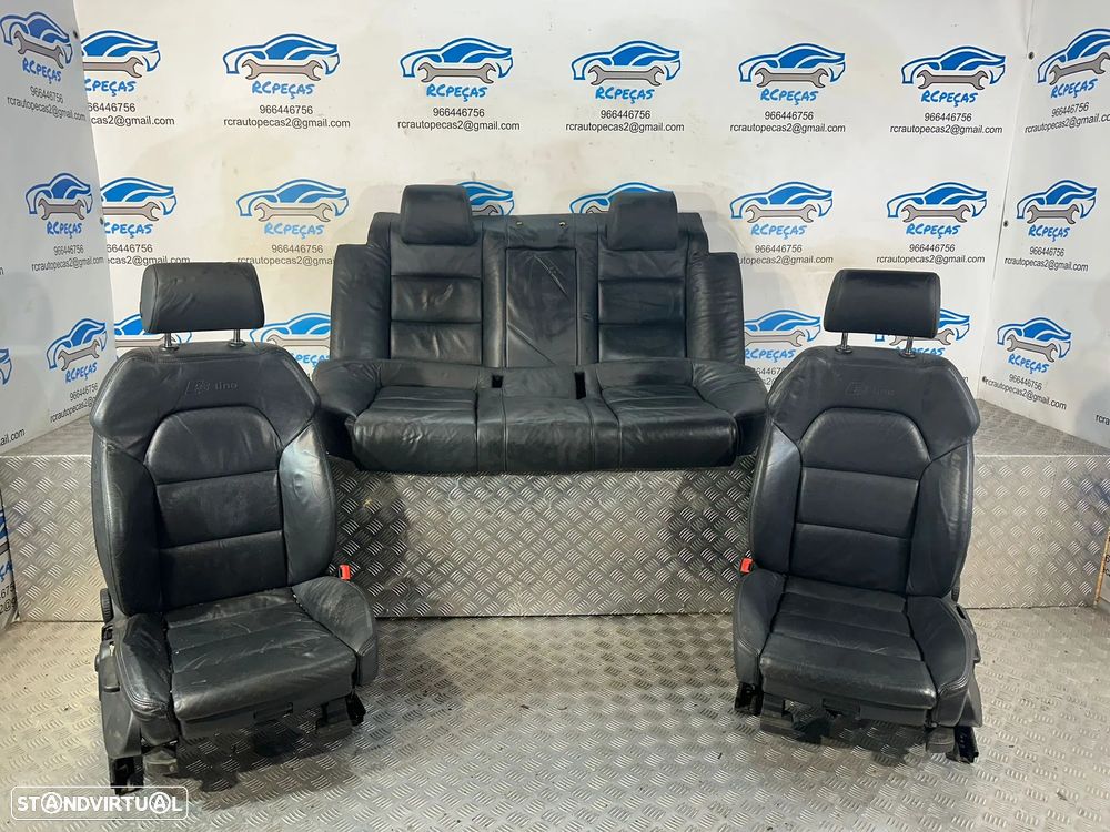.Conjunto Bancos Sline Pele Frente Frontal Tras Traseiro Audi A6 C6 4F 2004 - 2011 - 2