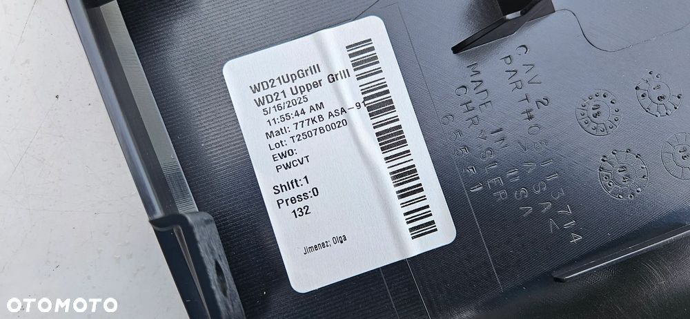 Dodge Durango III LIFT 2014- Obudowa pasa przedniego Osłona chłodnicy Nakładka pasa Atrapa zderzaka  NOWA ORYGINALNA MOPAR   05113714AC - 6