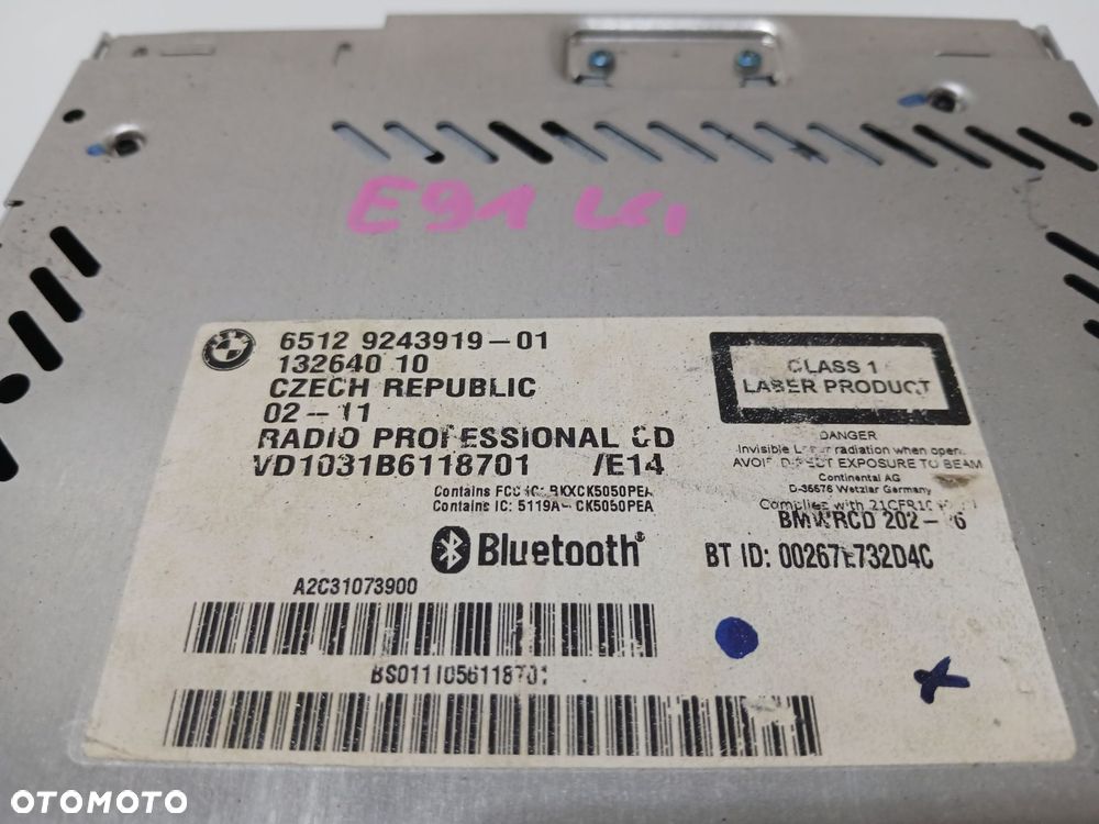 RADIO CD BMW E90 E91 LCI 9243919 - 8
