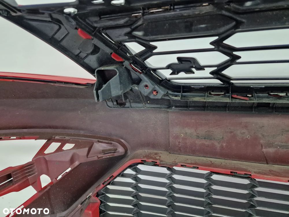 SEAT LEON 3 III 5F0 LIFT FR 16- KOMPLETNY ZDERZAK PRZEDNI PRZÓD + GRILL + KRATKA ŚRODKOWA , ŁADNY , KOLOR CZERWONY , NR 5F0807221AB / 5F0807221AJ , NR AUKCJI NZ971 - 37