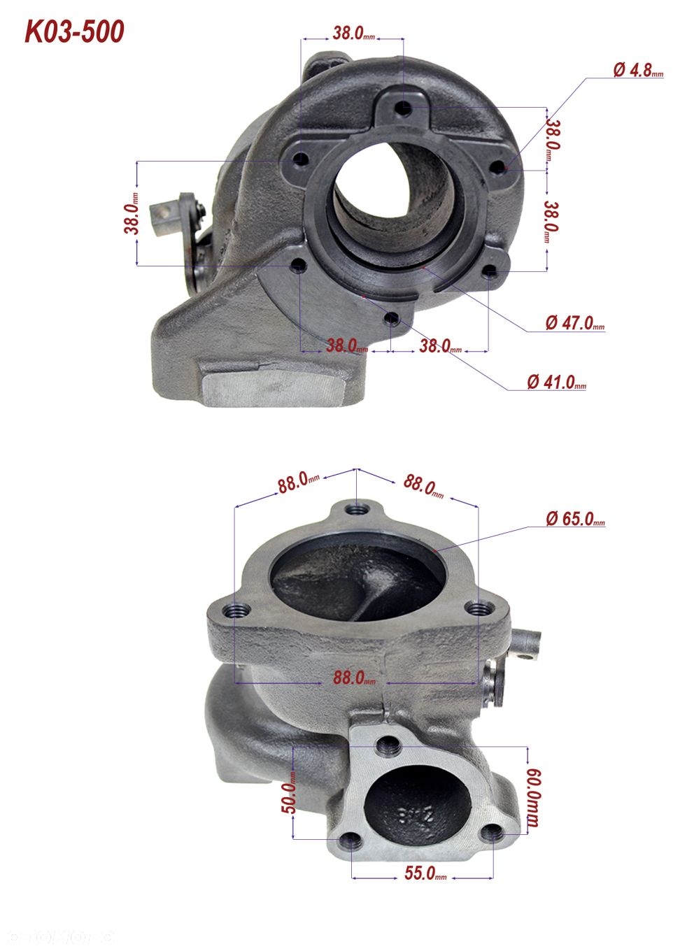 Obudowa żeliwna turbiny 058145703N do AUDI A4 1.8T (B5) APU/ARK 110kW - 8