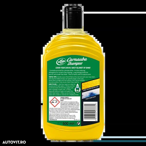 Sampon auto cu ceara Turtle Wax Carnauba Wash & Wax 500ml - 2