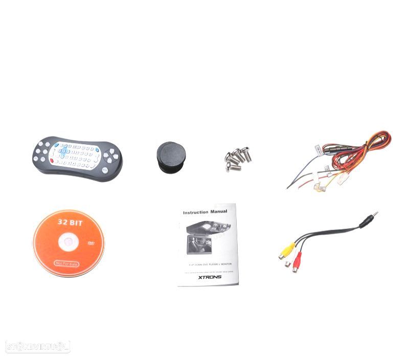 ECRÃ DE TETO CINZENTO 15,6" COM DVD COLUNAS LUZ E JOGOS 32BITS - 2