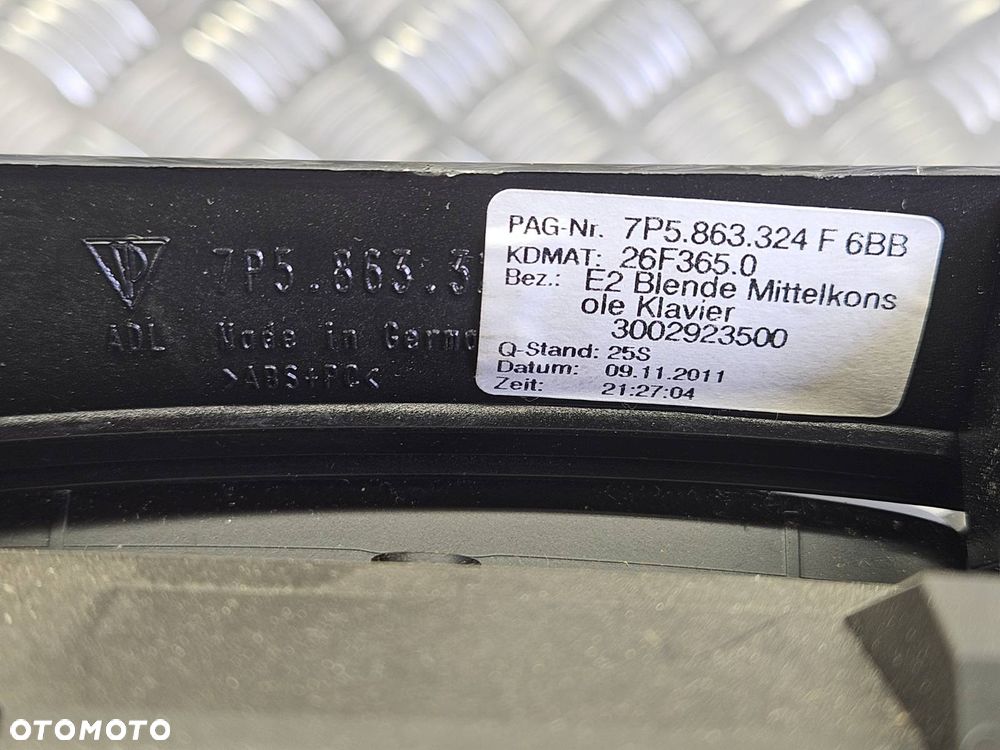 PORSCHE CAYENNE II 10-17R PANEL STEROWANIA MMI RAMKA TUNELU OSLONA WYBIERAKA CZARNY 7P5864785A - 6