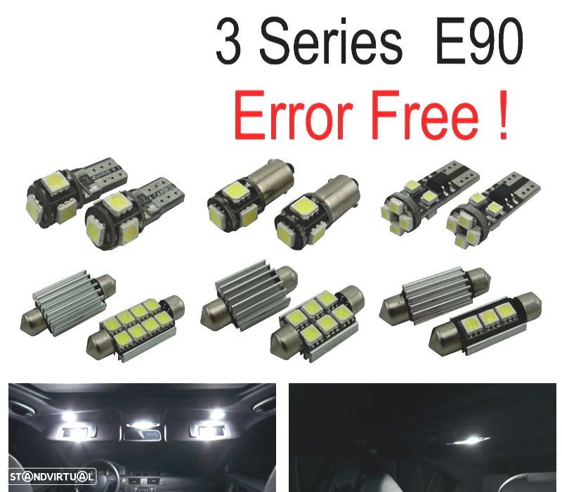 KIT COMPLETO 15 LAMPADAS LED INTERIOR PARA BMW E90 SEDAN 320D 320D XDRIVE 320XD 325D 325I 325XI 05-1 - 1