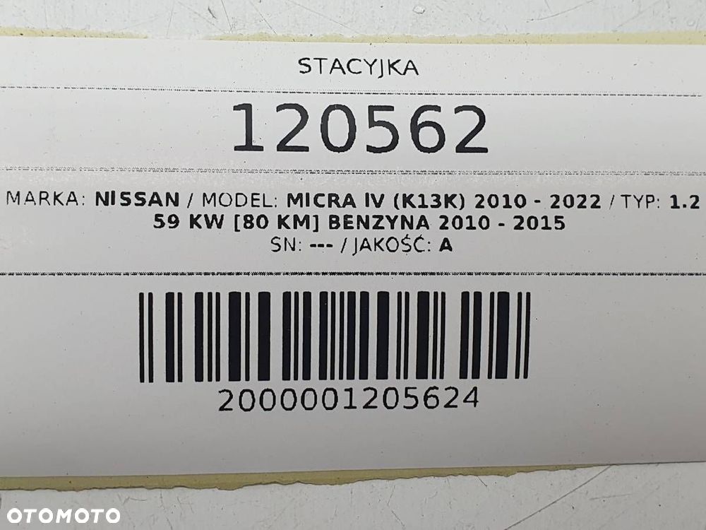 STACYJKA KLUCZYK WKŁADKA ZAMKA NISSAN MICRA K13 LIFT - 8