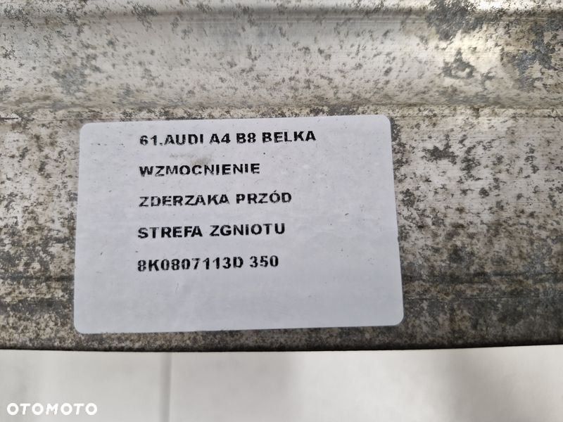 AUDI A4 B8 BELKA WZMOCNIENIE ZDERZAKA PRZÓD STREFY ZGNIOTU 8K0807113D - 6