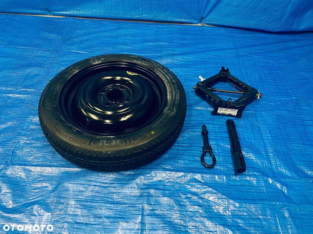 KOŁO ZAPASOWE DOJAZDOWE 15" 4x108 63,4mm FORD B-MAX JK ; KOMPLET ZESTAW NAPRAWCZY LEWAREK WKRĘTKA KLUCZ ; OPONA CONTINENTAL T125/80R15 ORYGINAŁ FIESTA MK6 MK7 MK8 ; FOCUS MK1 ; FUSION ; MAZDA 2 - 2