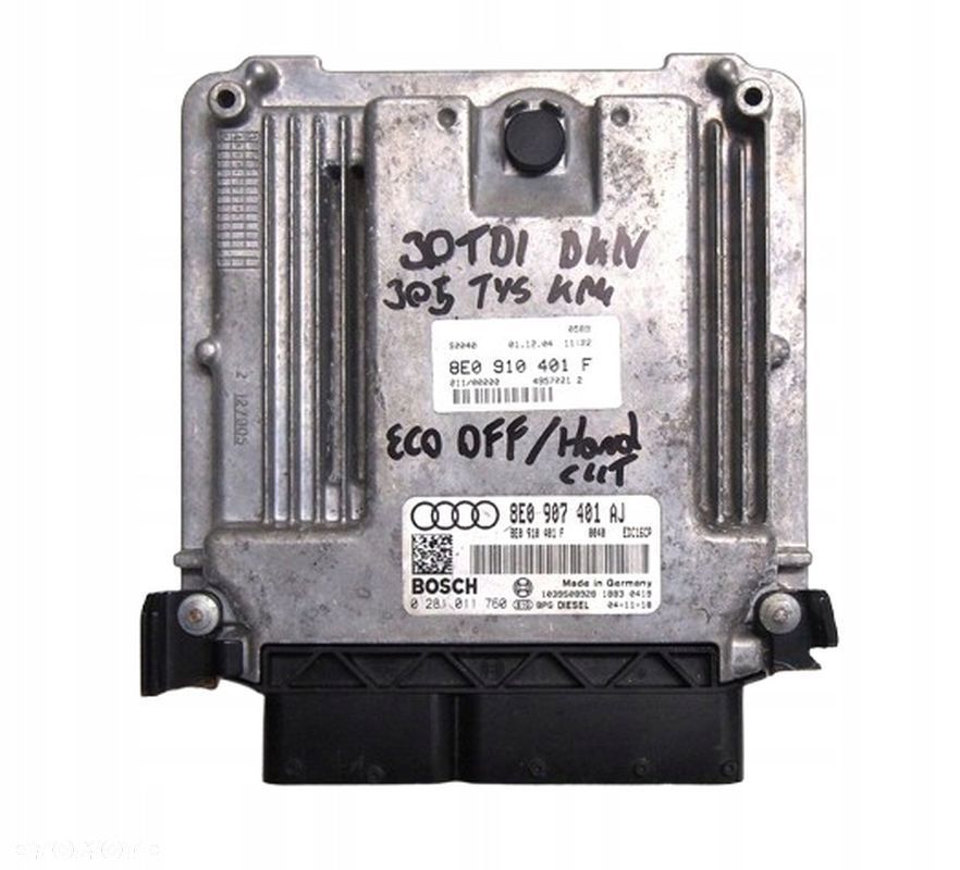 KOMPUTER STEROWNIK SILNIKA AUDI A6 C6 3.0 TDI BKN 8E0907401AJ 8E0910401F - 1