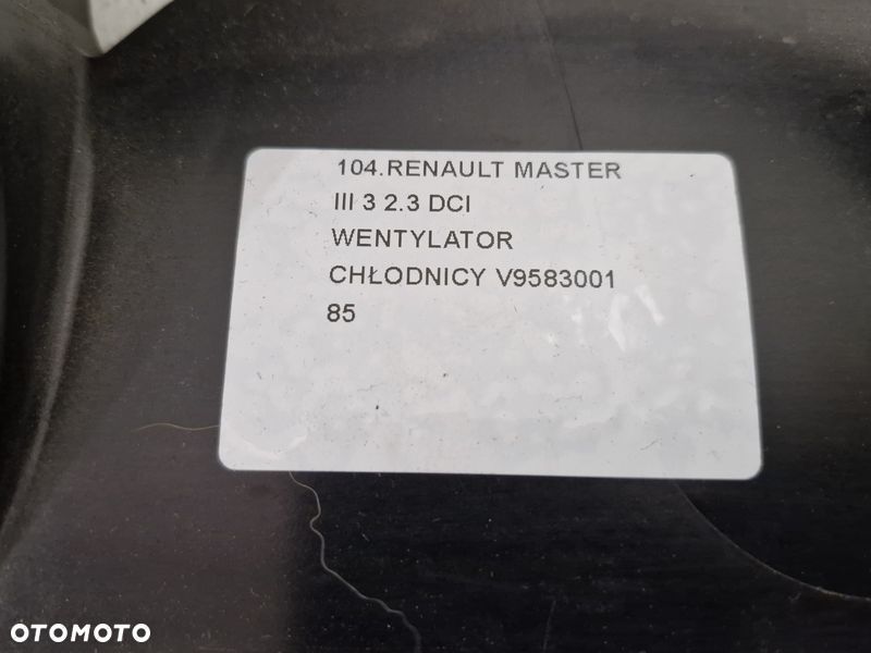 renault master 3 iii 2.3 dci wentylator chłodnicy wiatrak v9583001 - 2