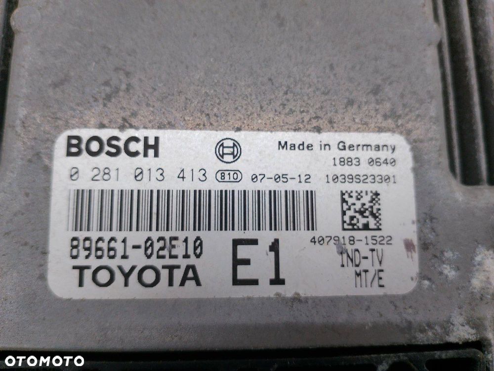 KOMPUTER, STEROWNIK TOYOTA AURIS I 89661-02E10 0281013413  BOSCH  1.4 D-4D - 1