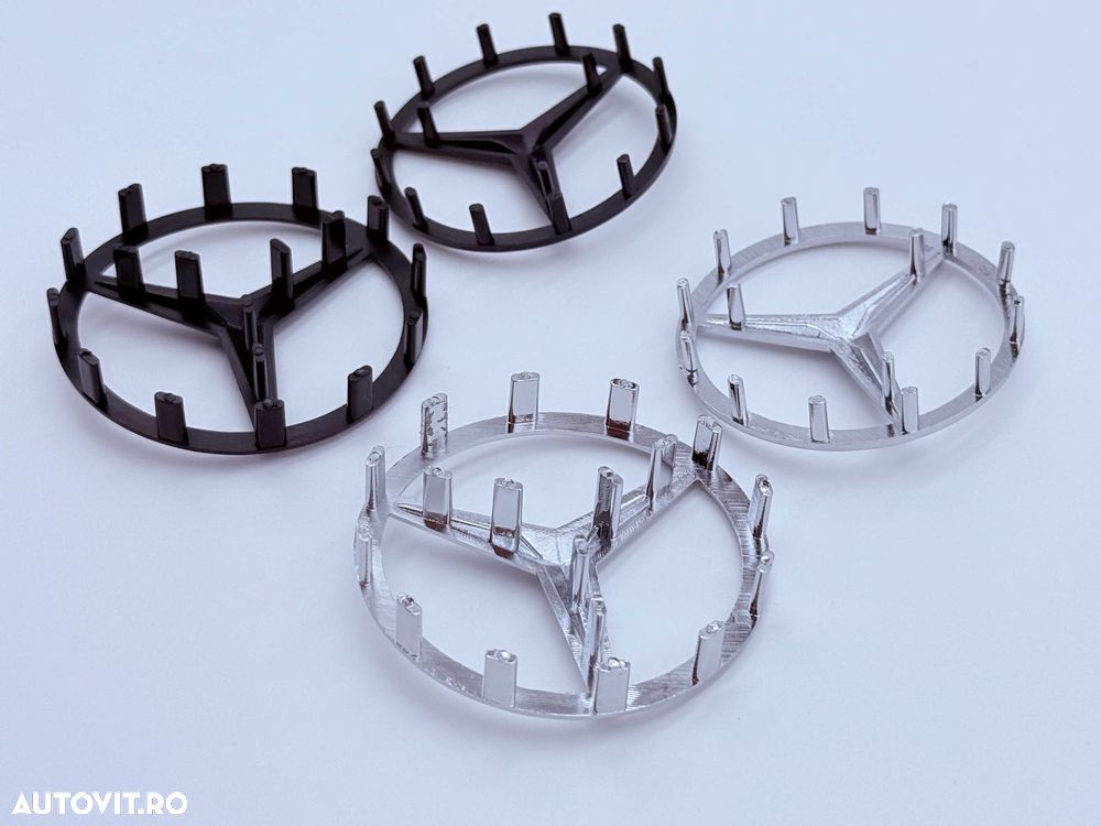 Emblema Compatibila Mercedes volan negru/crom 50/57mm - 4