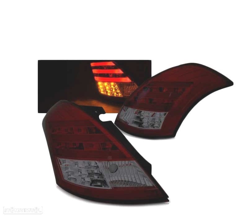 FAROLINS TRASEIROS LED SUZUKI SWIFT IV 10- VERMELHO FUMADO - 1