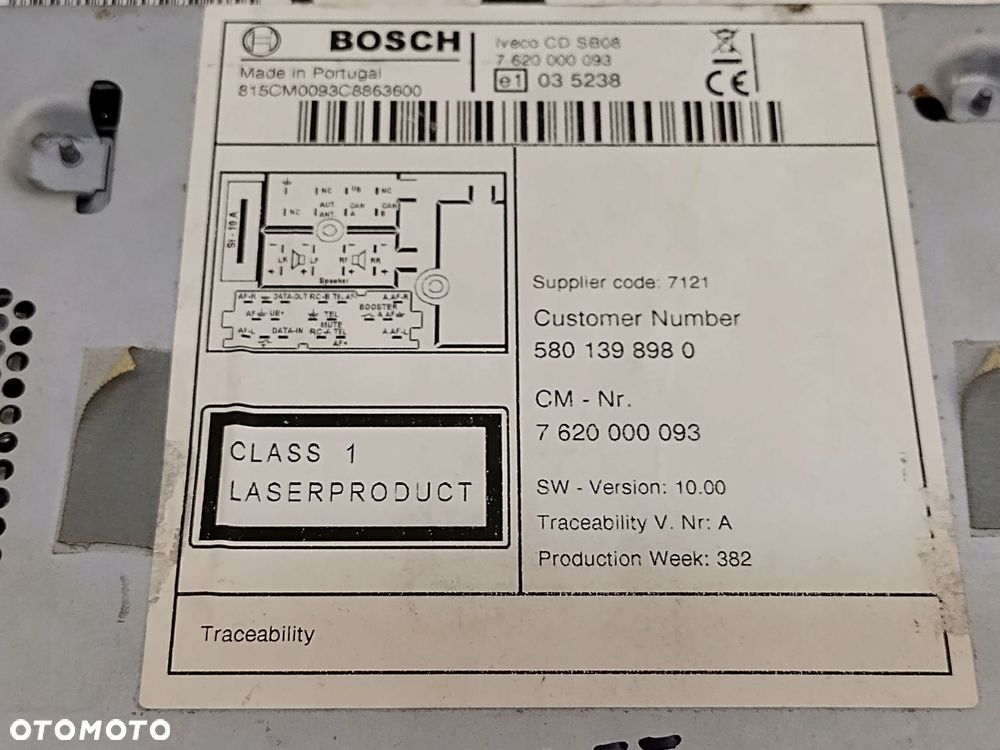 iveco daily 3 iii lift 11-14 radio cd bosch 7620000093 kod - 8
