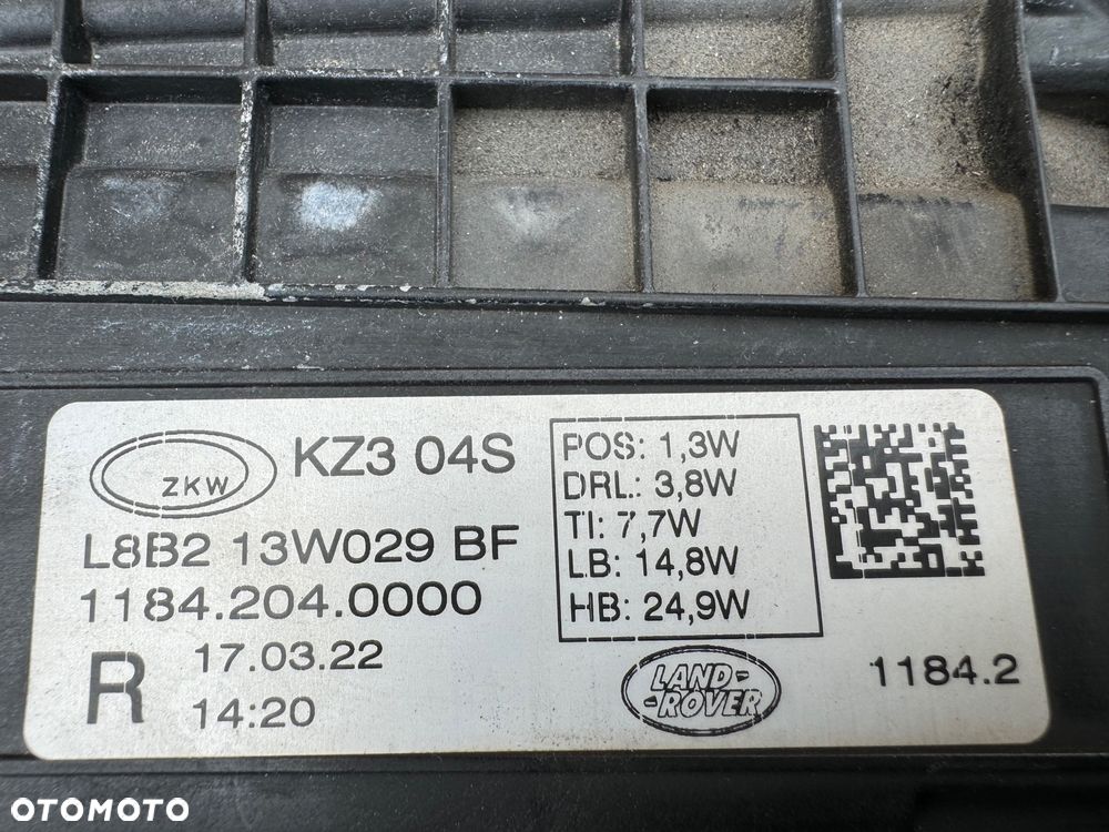 LAMPA REFLEKTOR PRZÓD PRZEDNIA PRAWA RH LAND ROVER DEFENDER II 2 FULL LED PRZETFORNICA JEŻ L8B2-13W029-BF ORYGINAŁ - 10