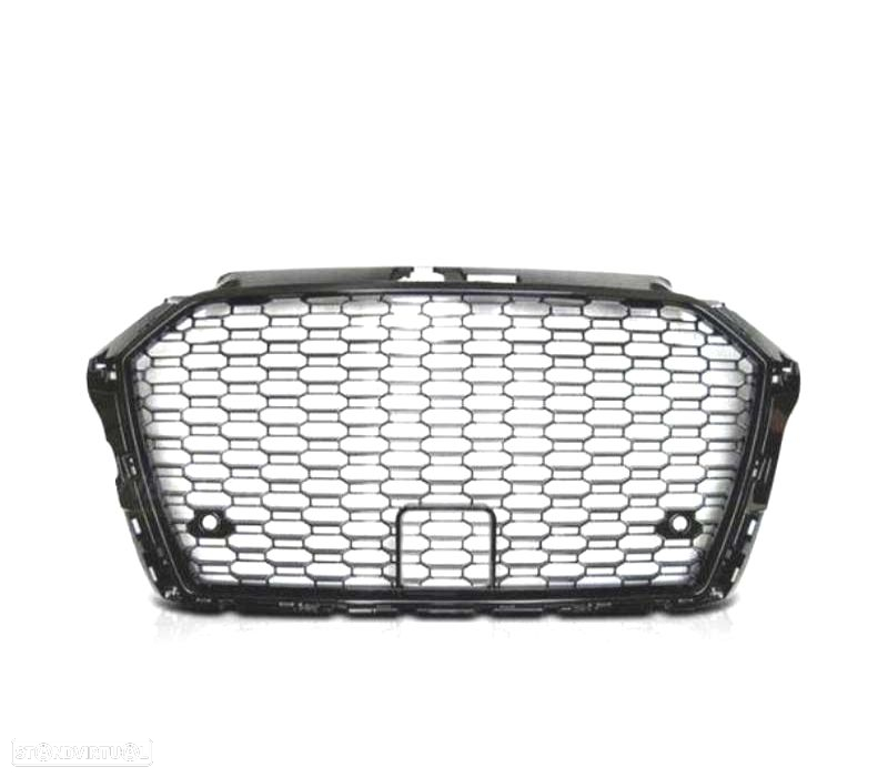 GRELHA DIANTEIRA AUDI A3 8V 16-19 PDC LOOK RS3 PRETO BRILHANTE - 2
