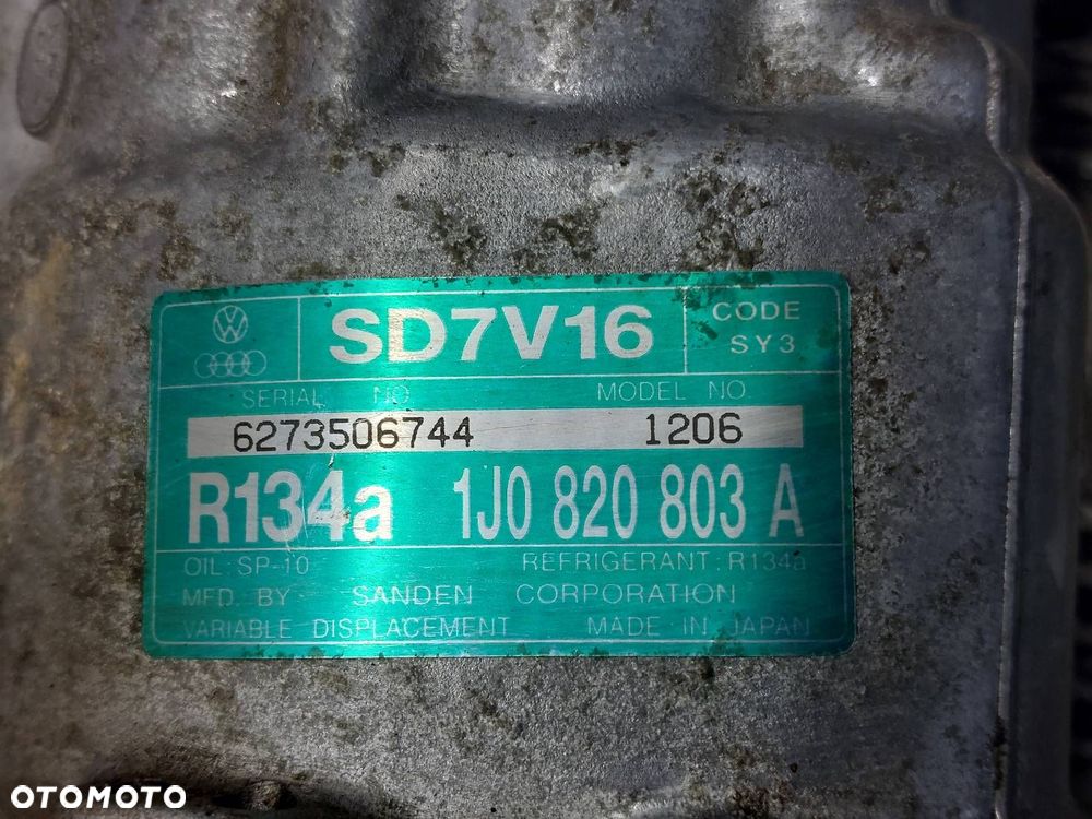 SPRĘŻARKA KOMPRESOR KLIMATYZACJI AUDI A3 8L 1.6 8V 1J0820803A - 5