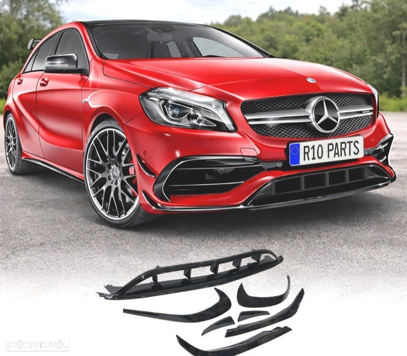 SPOILER LIP FRONTAL MERCEDES CLASE A W176 LOOK AMG A45 15-18 - 1