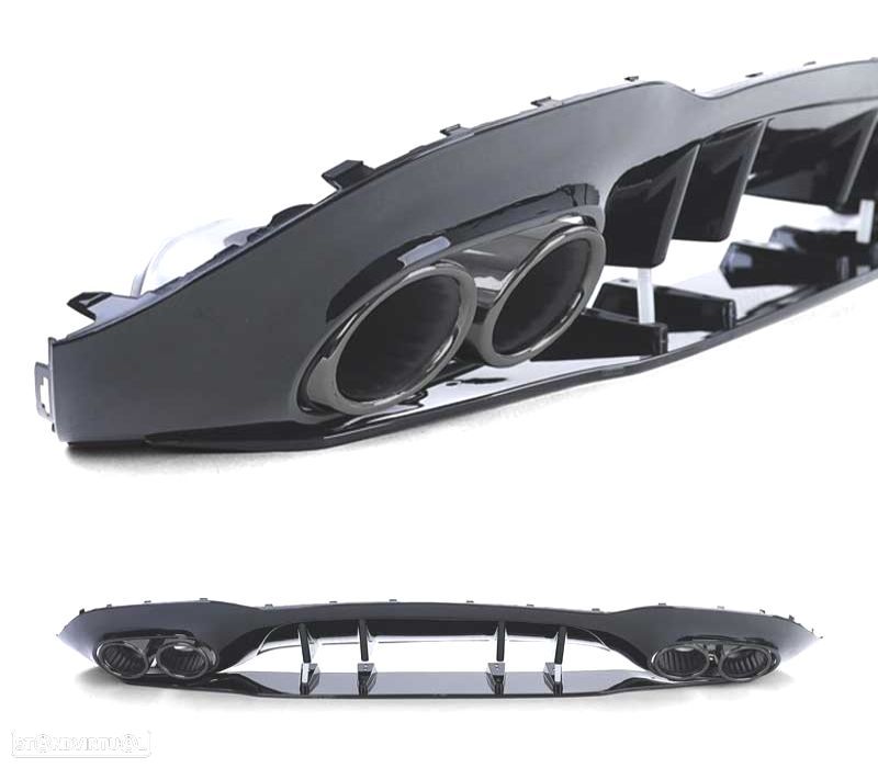 DIFUSOR MERCEDES CLASE A W177 18- A45 LOOK AMG PRETO BRILHANTE + PONTEIRAS ESCAPE - 3