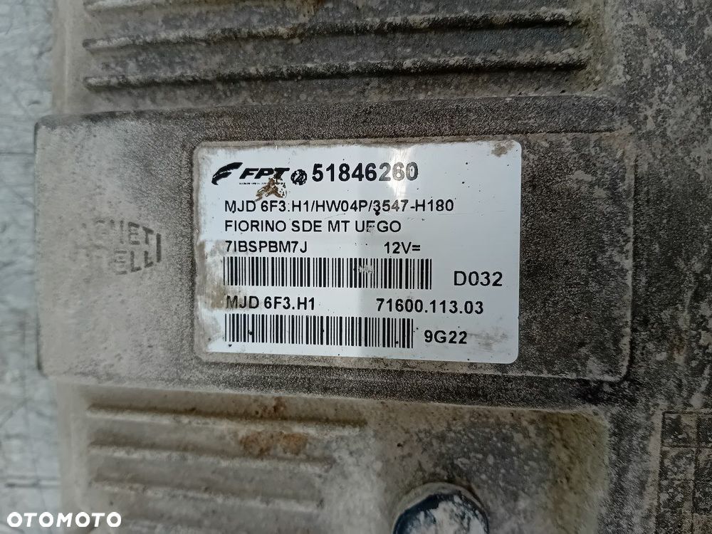 KOMPUTER, STEROWNIK FIAT FIORINO IV 51846260 MJD6F3H1 1.3 JTD - 7