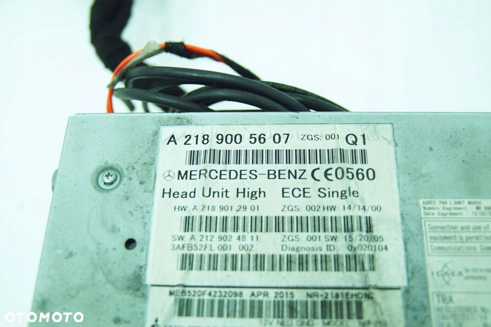 COMAND RADIO CD NAVI A2189005607 MERCEDES E A207 W207 KABRIO LIFT - 5