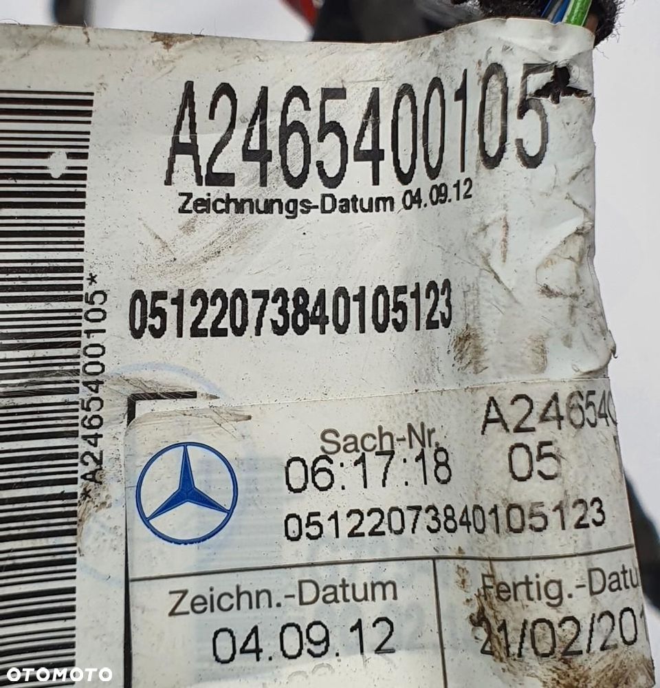 WIĄZKA INSTALACJA POMPY PALIWA MERCEDES W176 W246 A2465400105 - 5