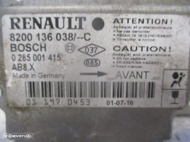Modulo Airbag 8200136038C RENAULT CLIO 2 2001 1.5 DCI 65CV 5P CINZA - 2
