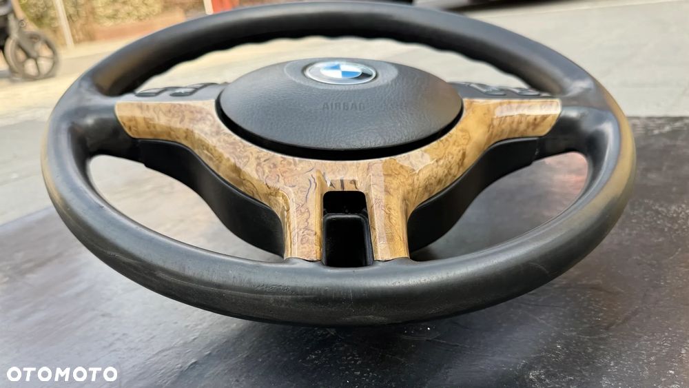 Kierownica Skórzana BMW e46 multifunkcja drewniana E39 E38 x5 E53 - 21