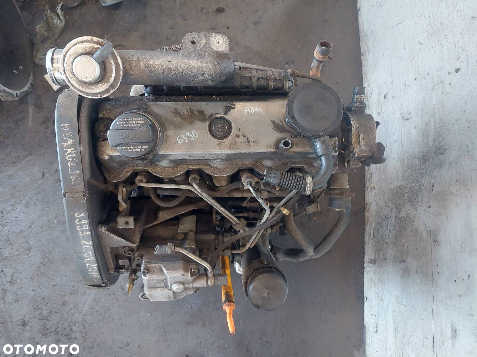 SILNIK DIESEL + POMPA WTRYSKI TURBO AUDI A3 8L 1.9 TDI AGR 038145701A - 9