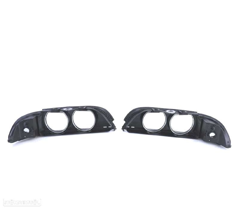 CAPAS DE FARÓIS FRONTAIS PARA BMW E39 95-00 D2S BLACK SMOKED PRETO FUMADO ESCURECIDO - 4