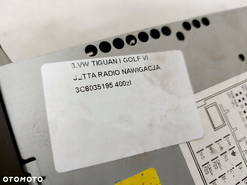 VW TIGUAN GOLF 6 VI JETTA RADIOODTWARZACZ RADIO NAWIGACJA NAVI 3C8035195 - 6