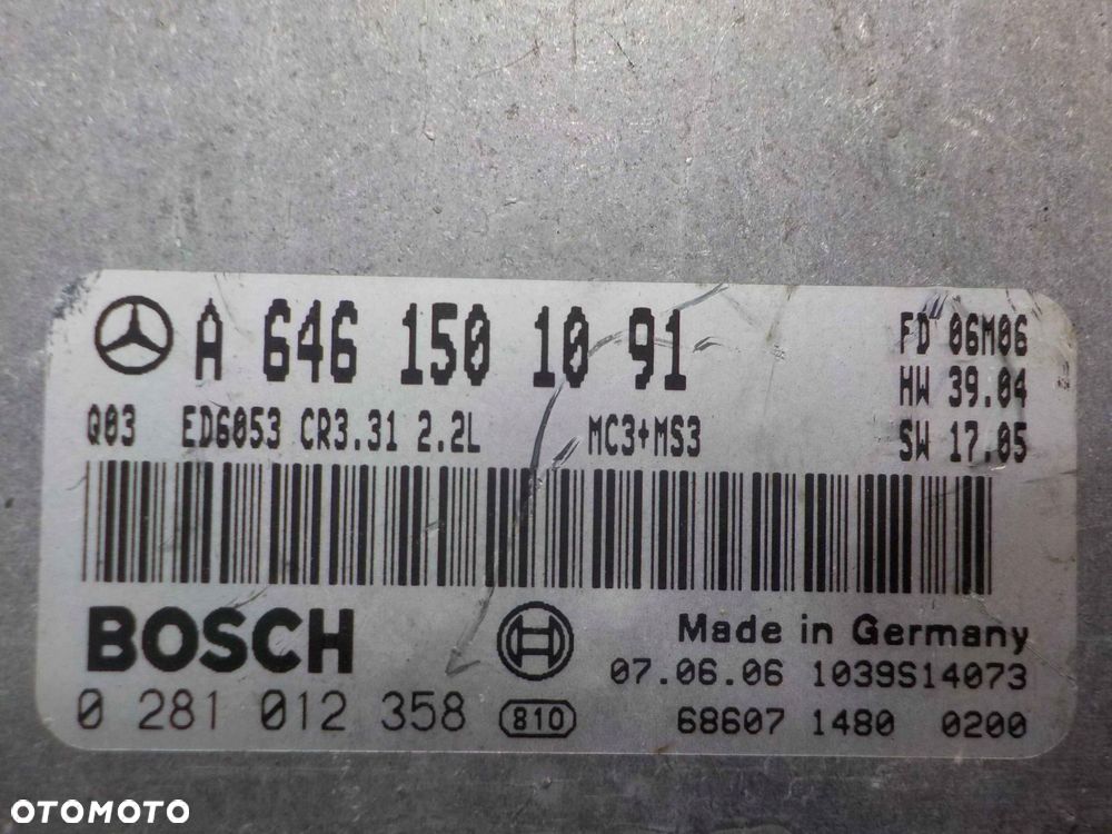 MERCEDES VITO W639 II 2.2 CDI 06r sterownik komputer silnika A6461501091 - 4