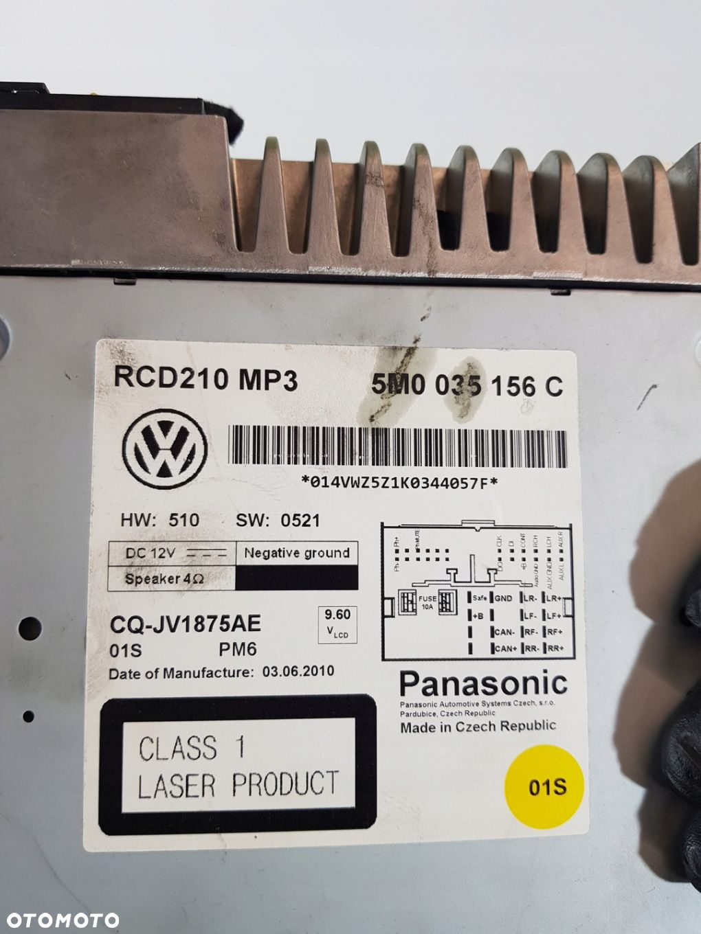 RADIO VW POLO V GOLF 1.6 TDI 5M0035156C - 7