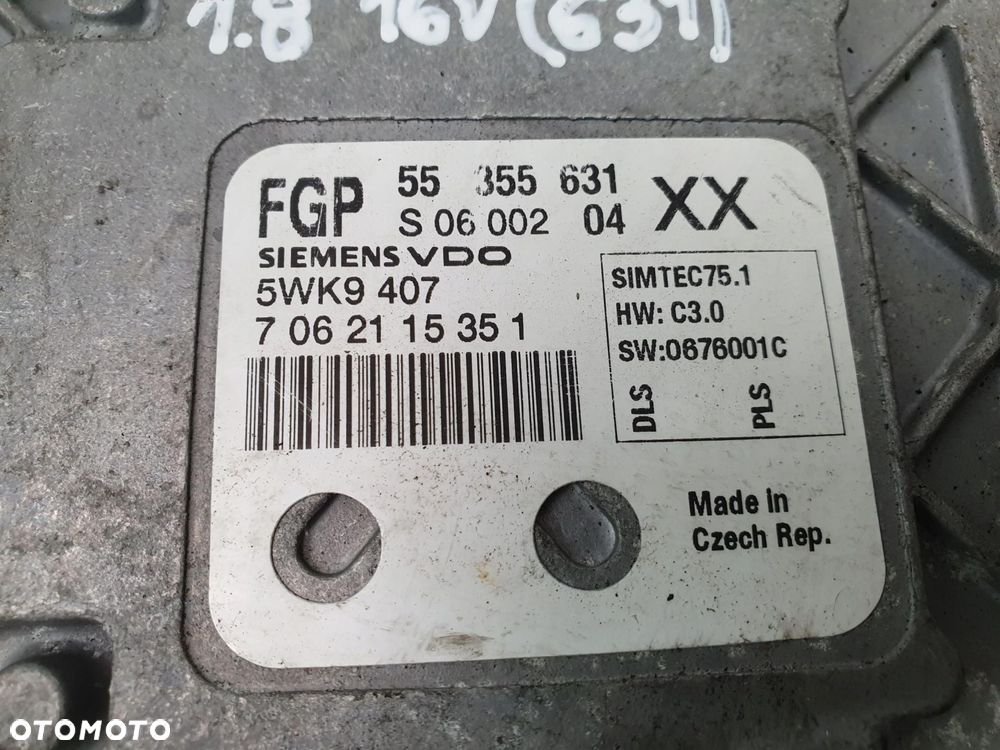 STEROWNIK SILNIKA Opel Vectra C 1.8 16V 55355631 5WK9407 XX FGP Siemens VDO - 3